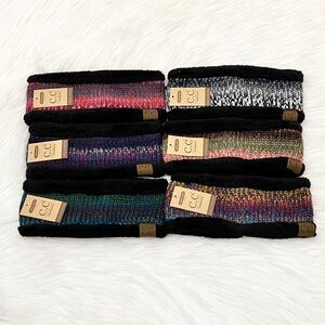 C.C Colorful Mix Lined Headband for Adults, Holiday Gift, Winter Warm Headband